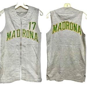Vtg 50s Russell Southern MADRONA baseball jersey vest S